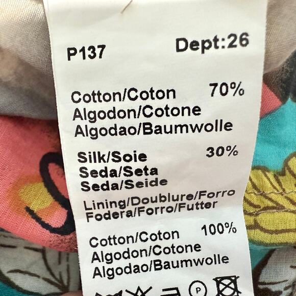 Gerard Darel Shirt Tunic Dress Size 8 Abstract Patchwork Print Silk Cotton - Picture 12 of 13